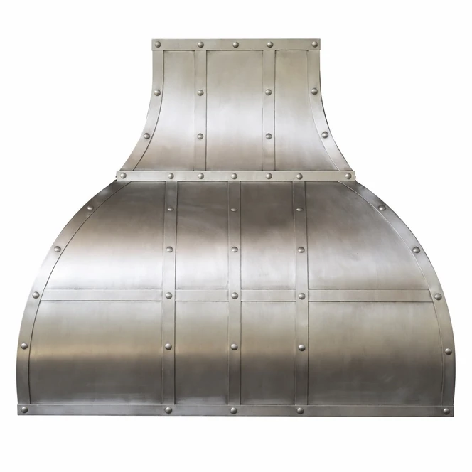 Handcrafted Zinc Bell Range Hood with Tall Chimney Kitchen Images