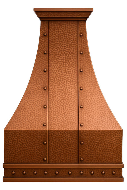 Hard-Hammered Copper Range Hood – Textured Artisan Design