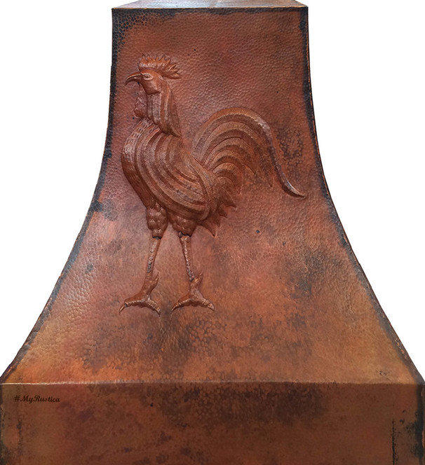 Rooster Copper Range Hood – Farmhouse Kitchen Charm in Every Detail