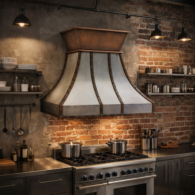 Riveted Iron Range Hood Lifestyle Images