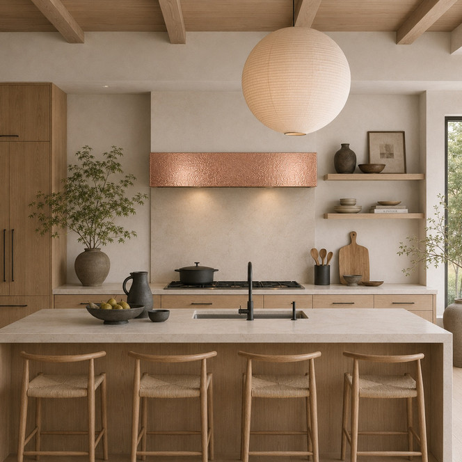 Hand-Polished Copper Box Under-Cabinet Hood Guide