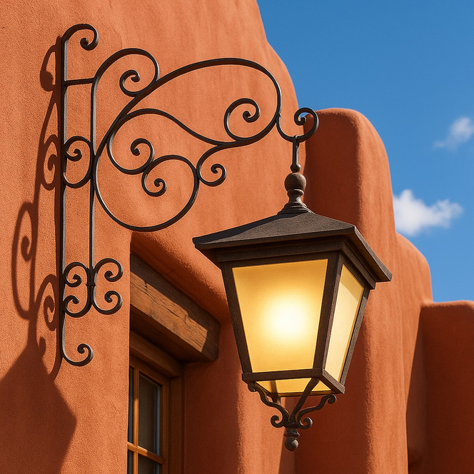Guide to Large Wrought Iron Wall Lantern with Bracket in Spanish Colonial Style