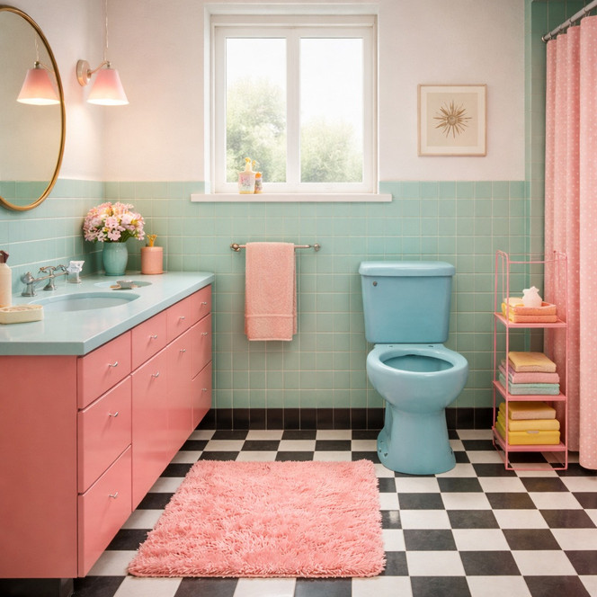Vintage Style Blue Toilet