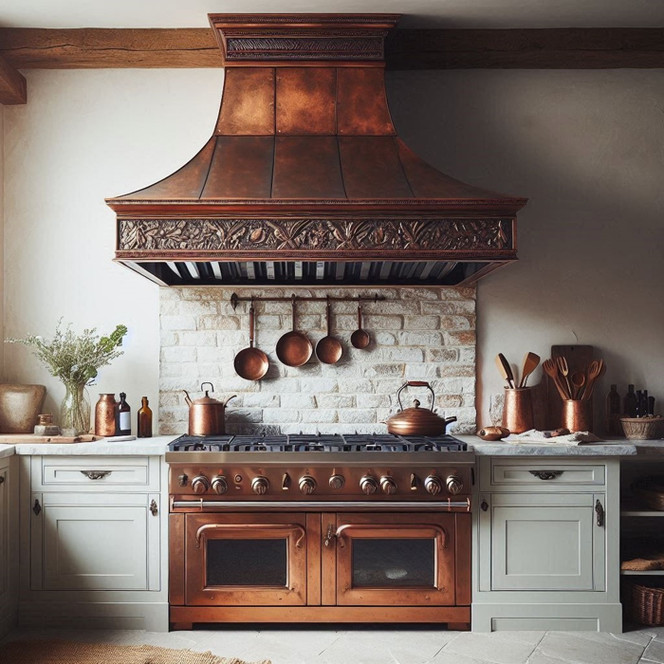 Hammered and Smooth Metal Range Hoods