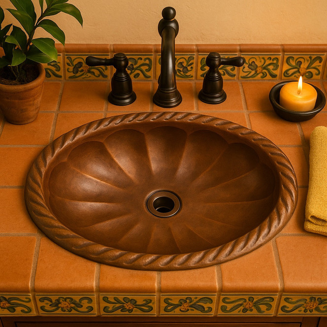 Hammered Copper Bathroom Sink