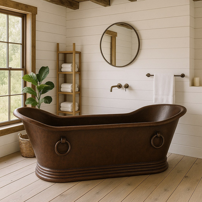 Custom Hammered Copper Bathtubs