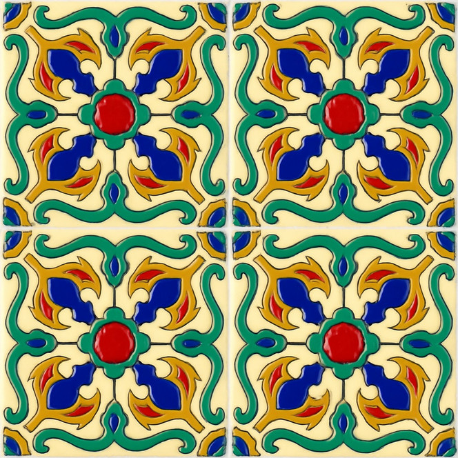 Tlalpan Floral Relief Tile – Handcrafted Talavera Art