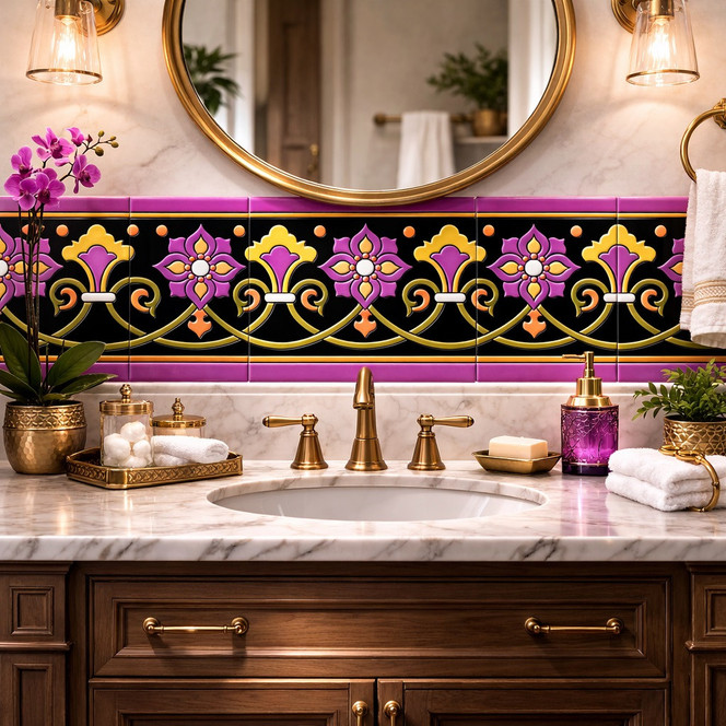 Handcrafted Mexican Ceramic Bathroom Tiles | Talavera & Relief Tile