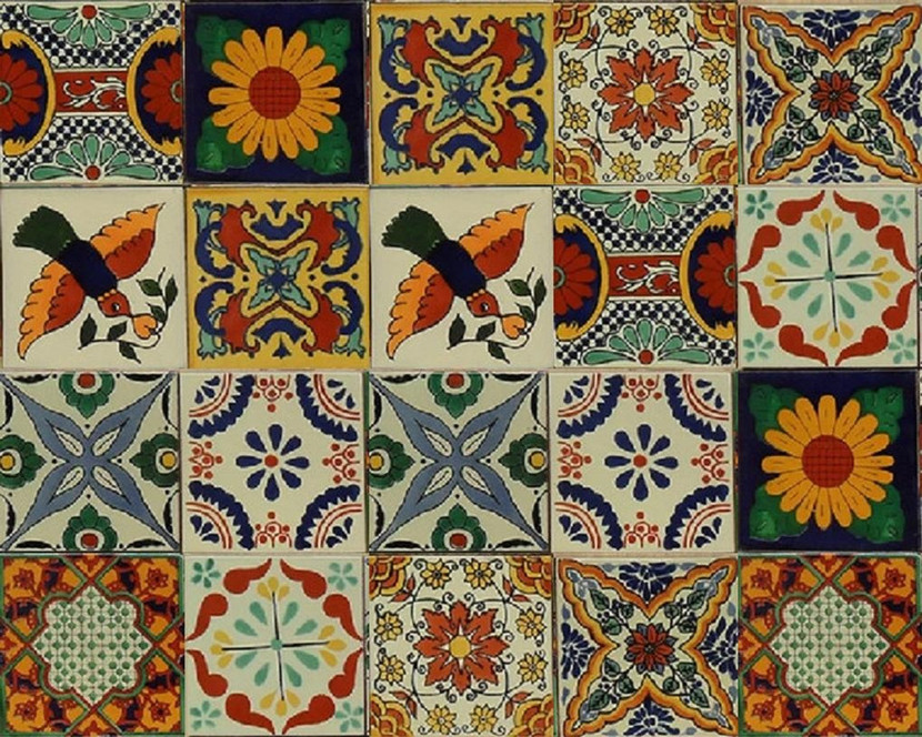 40 6×6 Talavera Tile Pattern Mix – 10 Hand-Painted Designs