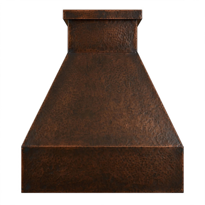 Minimalist Trapezoidal Copper Range Hood Lifestyle Images