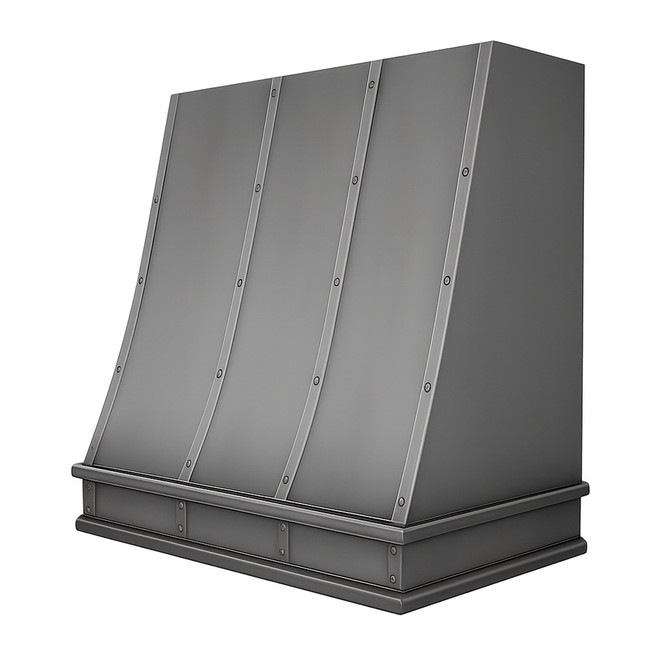 Natural Zinc Range Hood – Vintage Wall-Mounted Kitchen Vent Hood