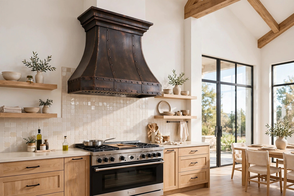 Octagonal Trumpet Bell Copper Range Hood Guide