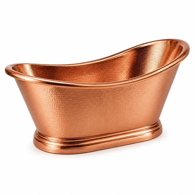 Polished Hammered Freestanding Copper Bathtub Bathroom Images