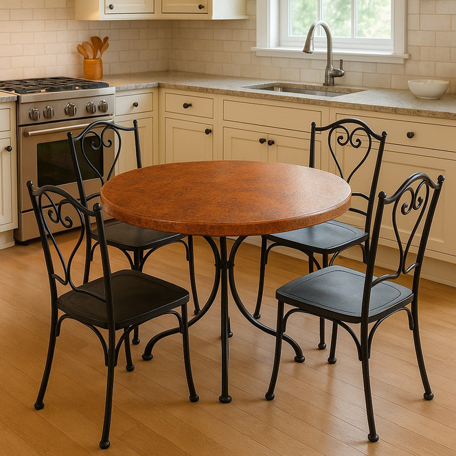 ​Round, Copper and Zinc Tabletops