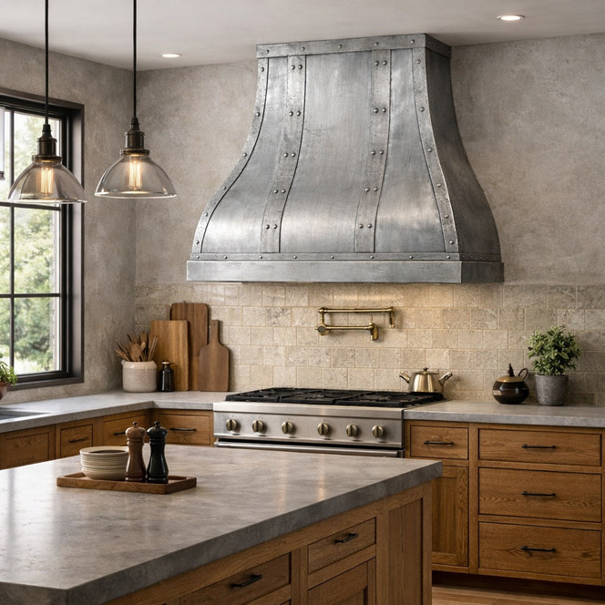 Brushed Zinc Range Hood Lifestyle Image Guide