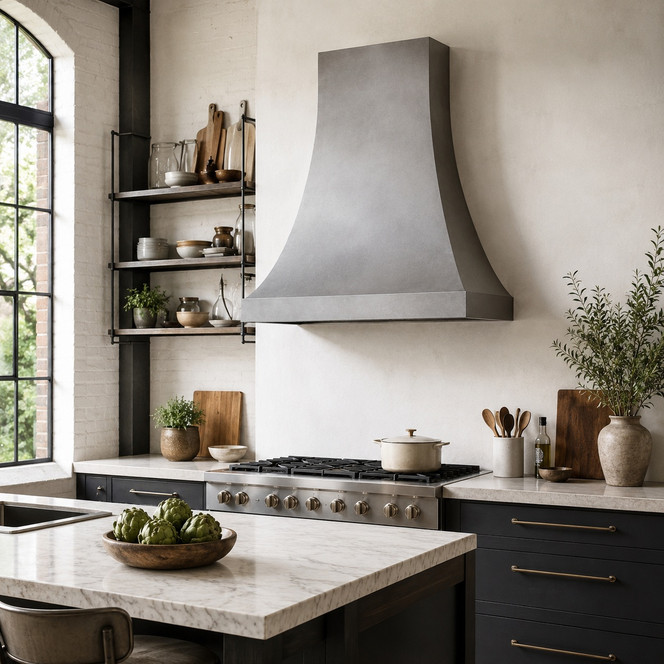 Smooth Zinc Bell Hood Lifestyle Images