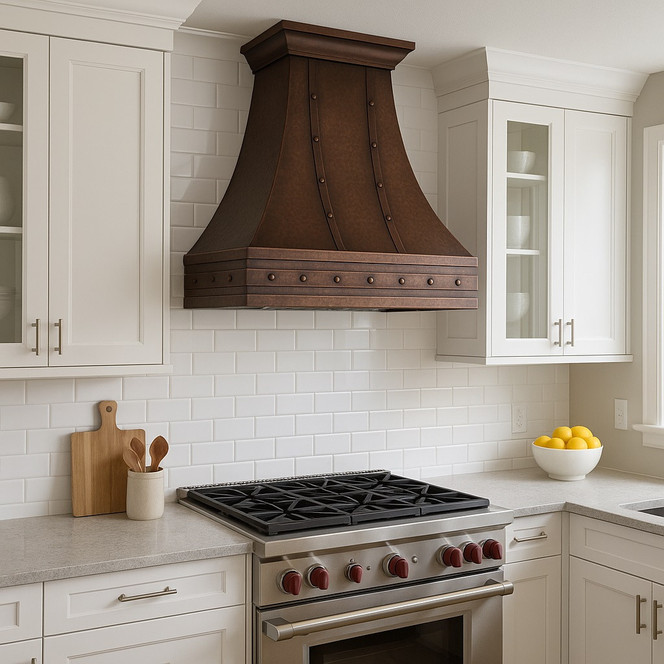 Solid Copper Range Hood | Hand-Hammered Spanish Colonial Canopy