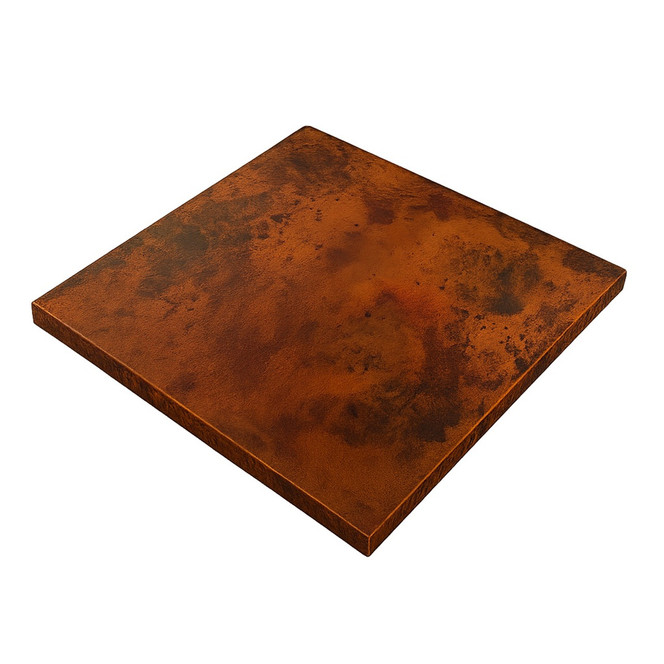 Square Copper Tabletop: Hand-Hammered Elegance for Rustic and Modern Spaces