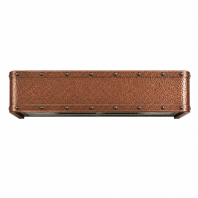 Hammered Copper Undercabinet Box Hood with Bends