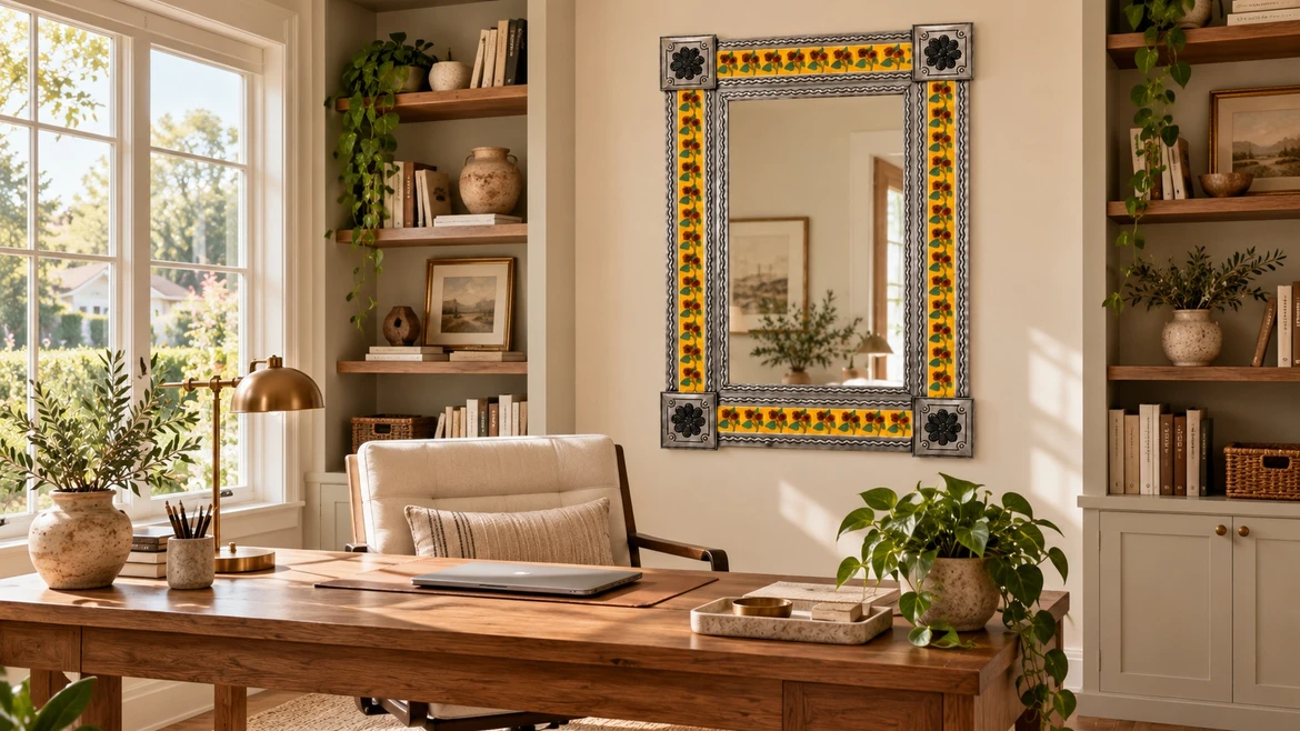 Yellow Sunflower Talavera Mirror Interior Images