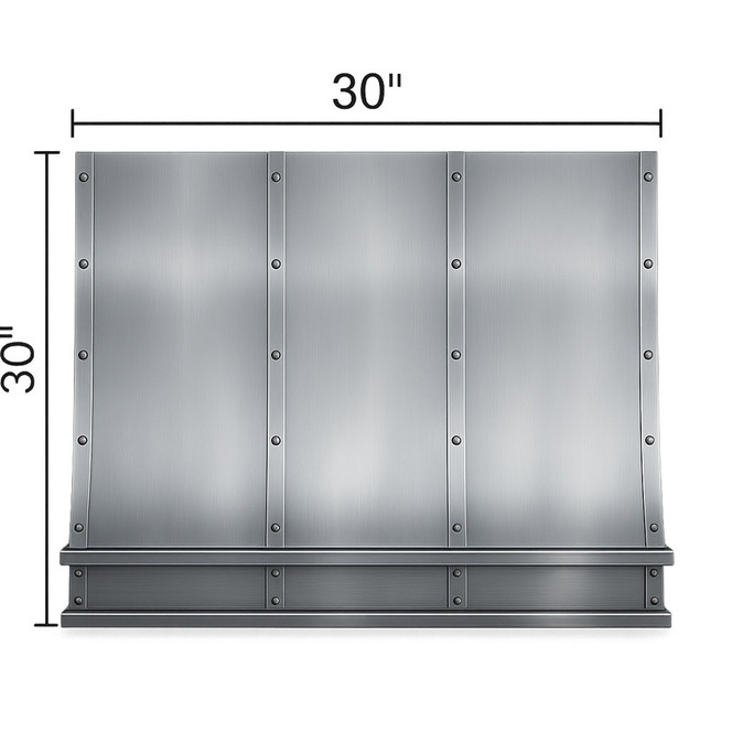 30-Inch Zinc Range Hood – Compact Industrial Kitchen Design