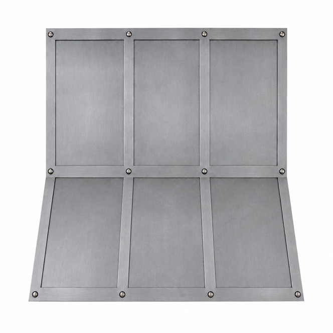 Zinc Range Hood with Riveted Three-Bay Panel Kitchen Lifestyle Images