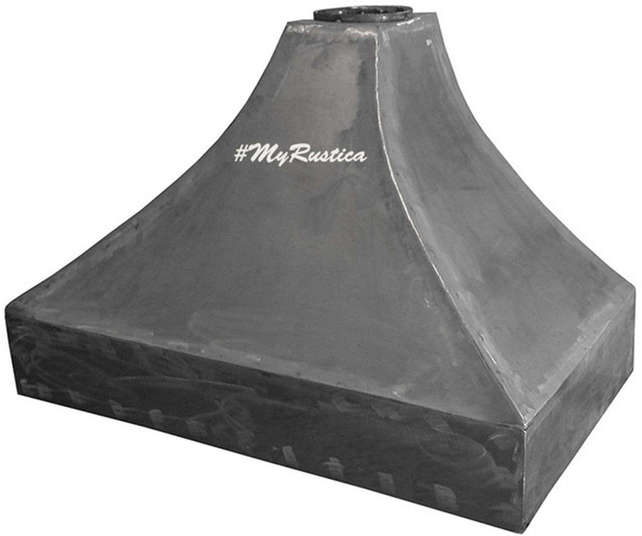 Handmade iron range hood angle view