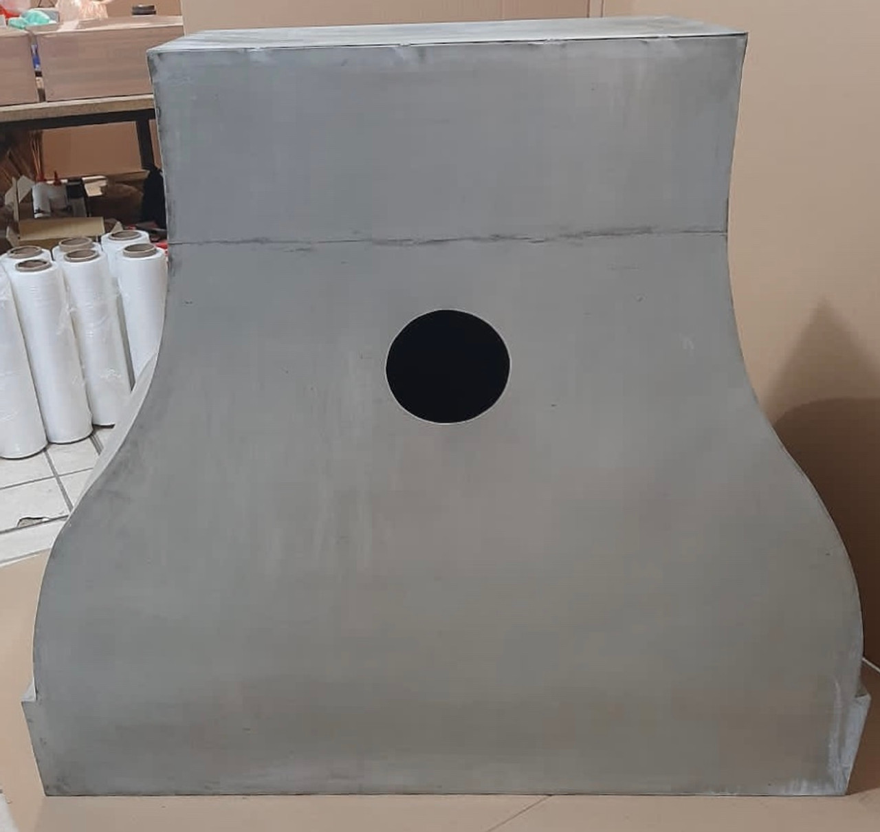 zinc wall mount kitchen range hood back veiw