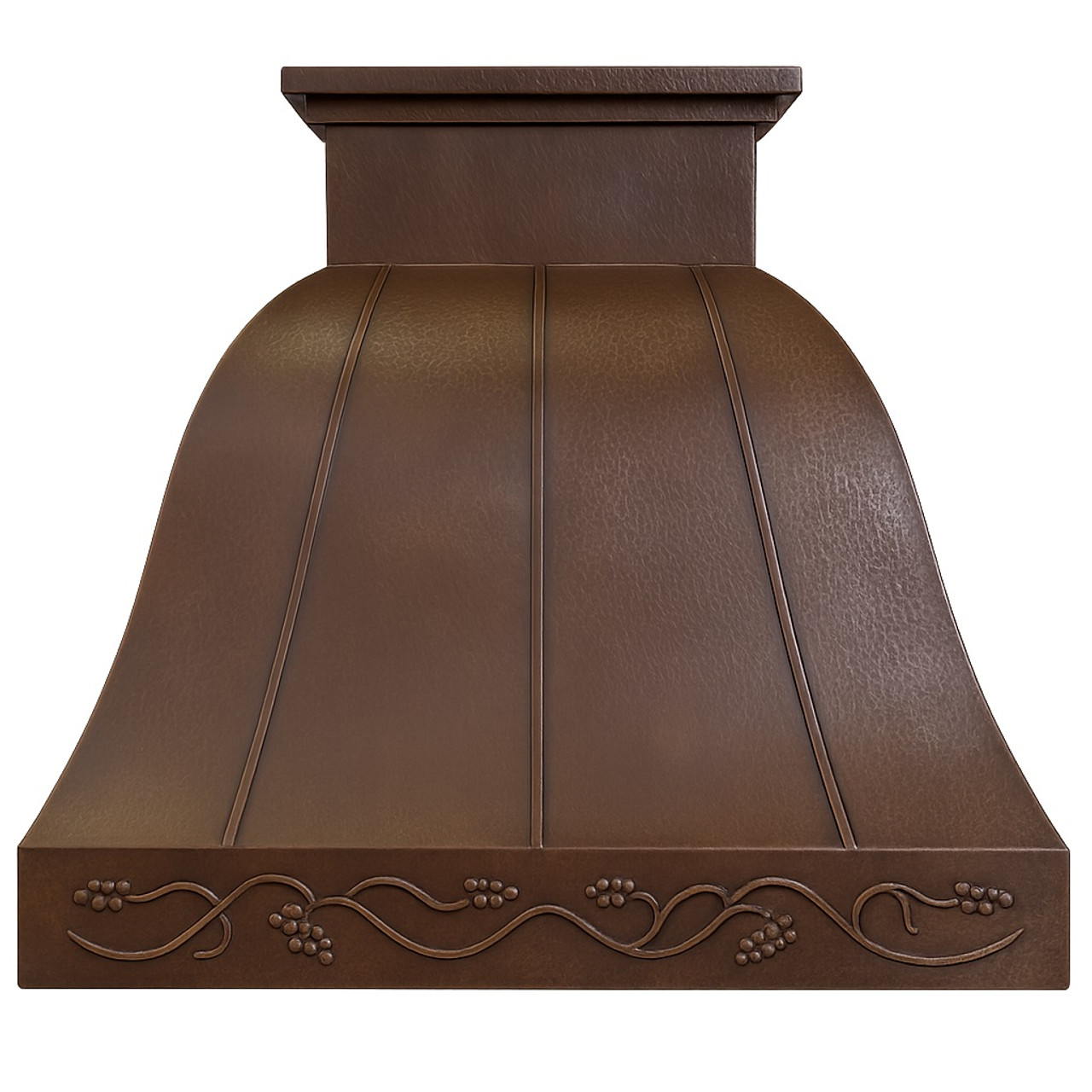 Recirculating copper range hood - front view
