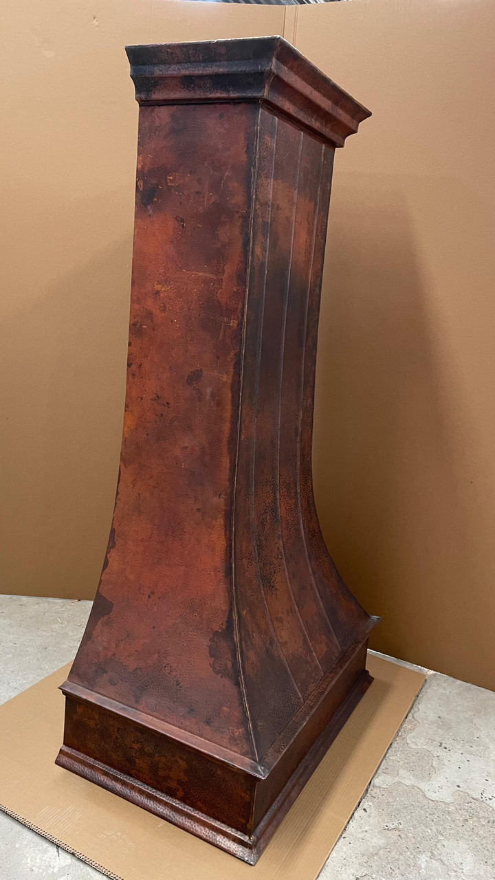 copper range hood side view