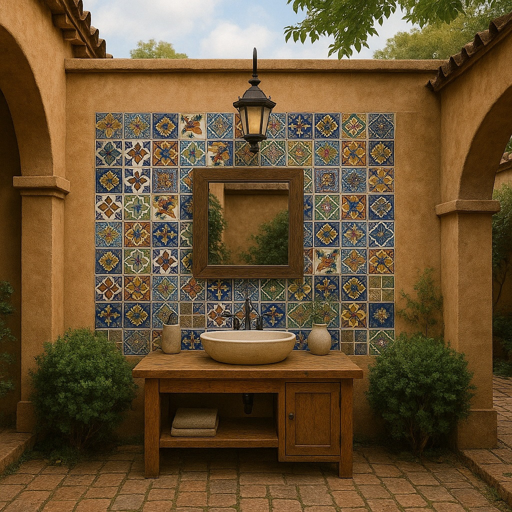 水着 Shelby Mexican Tile/S 40 6x6-inch Mixed Mexican Talavera Tiles – Vibrant Handcrafted Decor