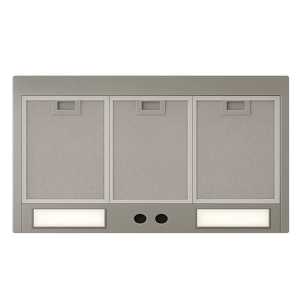 Optional ventilation insert compatible with textured hammered copper range hood