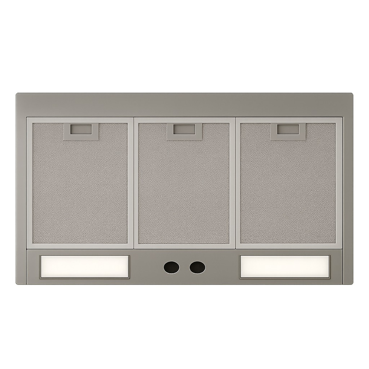 Ventilation insert option for 48-inch custom hammered copper range hood