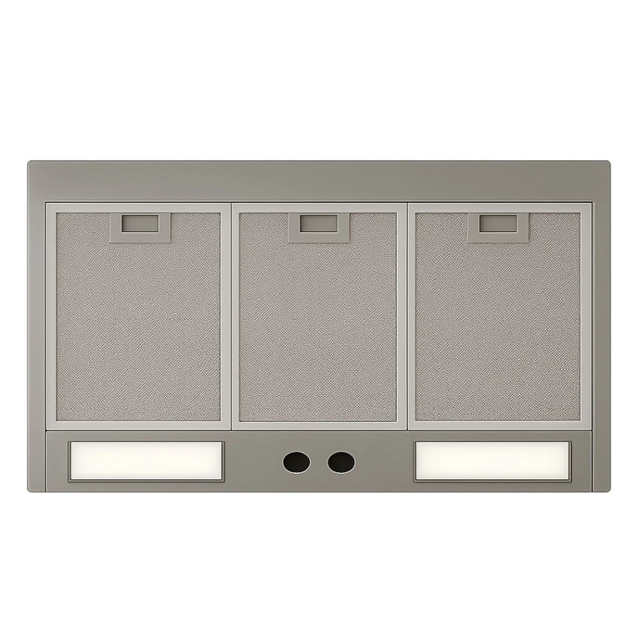 Flared copper range hood with a crown ledge optional insert with 200 CFM fan, lights and filters