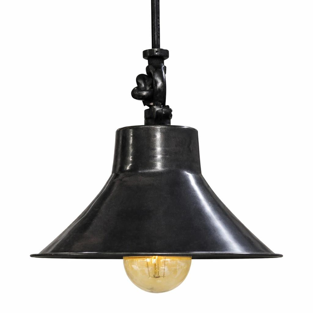 Industrial black bell pendant lamp with aAdjustable swivel hardware