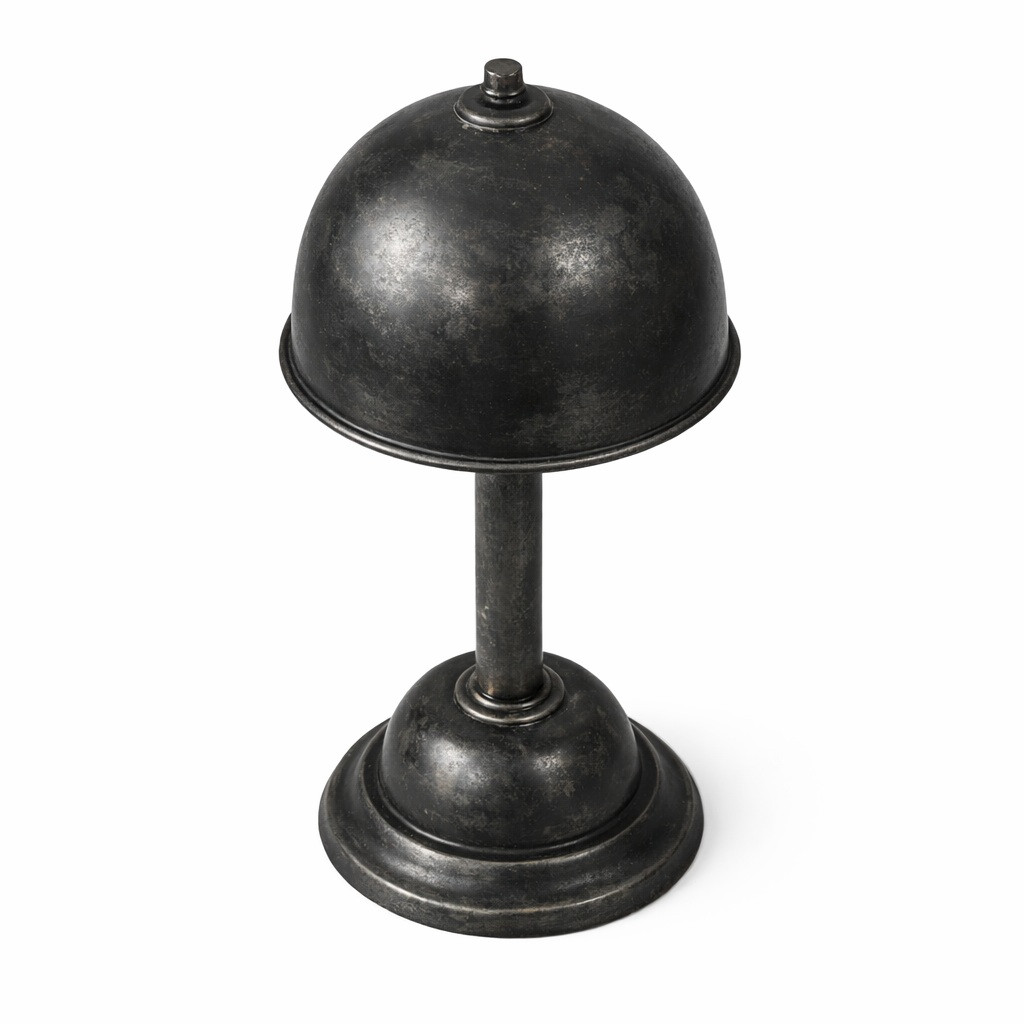 Classic domed bronze desk and night table lamp with black finish