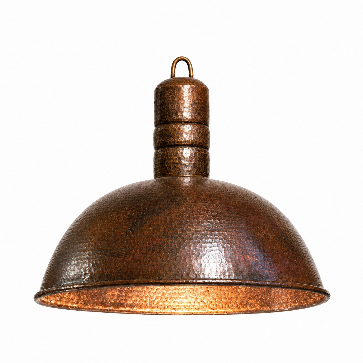 Hand-Hammered Copper Dome Pendant Lamp for Rustic Interiors
