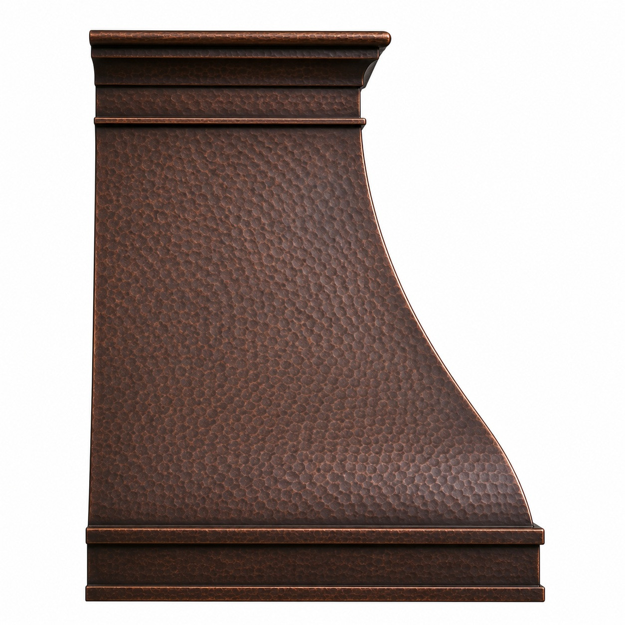 Coffee Finish Bell Copper Range Hood with Decorative Straps
