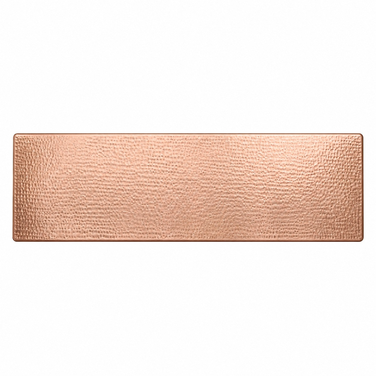 Hand-polished copper box under-cabinet hood with rounded corners, satin finish, and compact profile