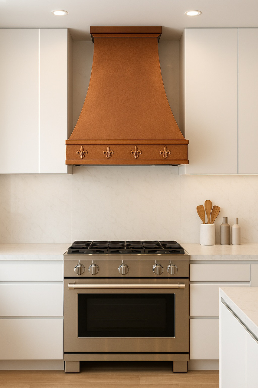 Augusta copper hood adding sophistication to a modern kitchen remodel
