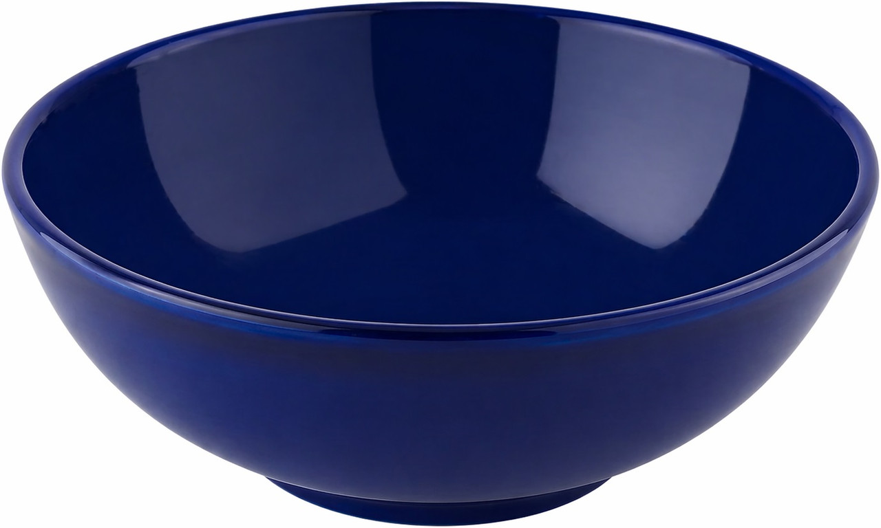 Talavera vessel sink round cobalt minimalist design top view