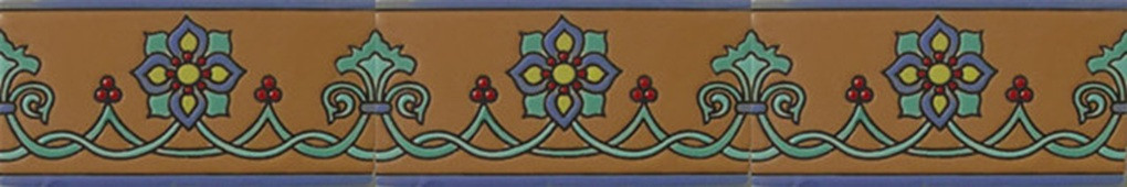 conventional relief blue border tiles