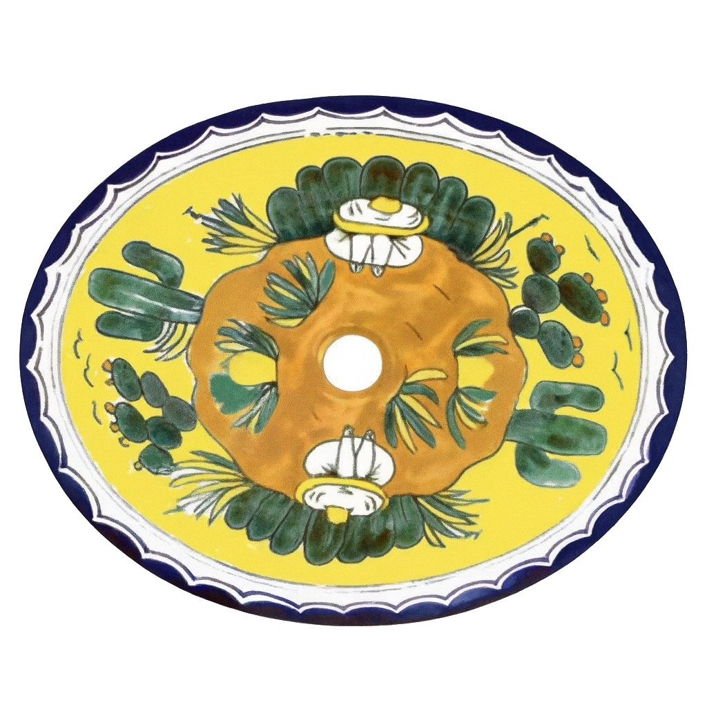 Cactus Medallion Oval Talavera Sink