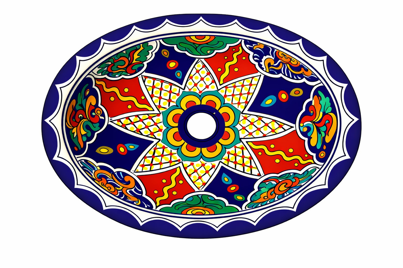 Talavera starburst geometric bathroom sink