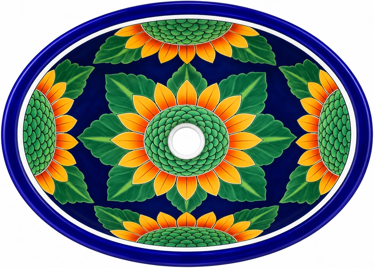 Mexican talavera sunflower sink
