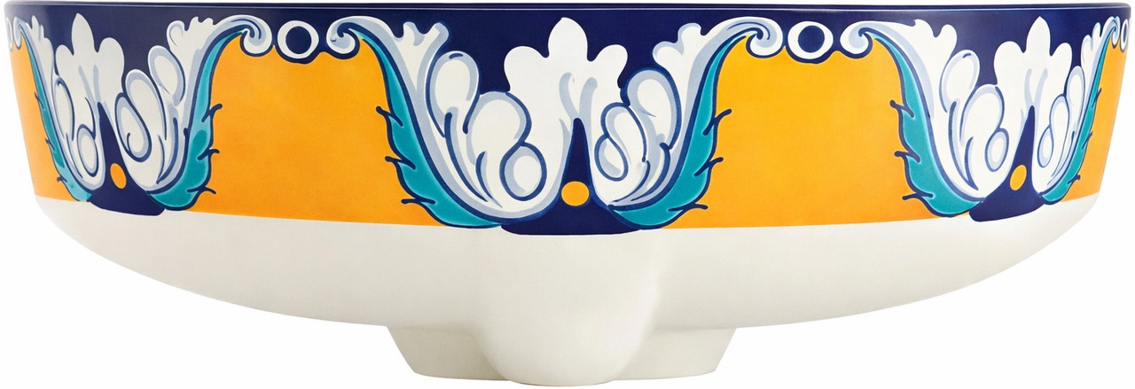 Talavera above counter sink floral medallion design style