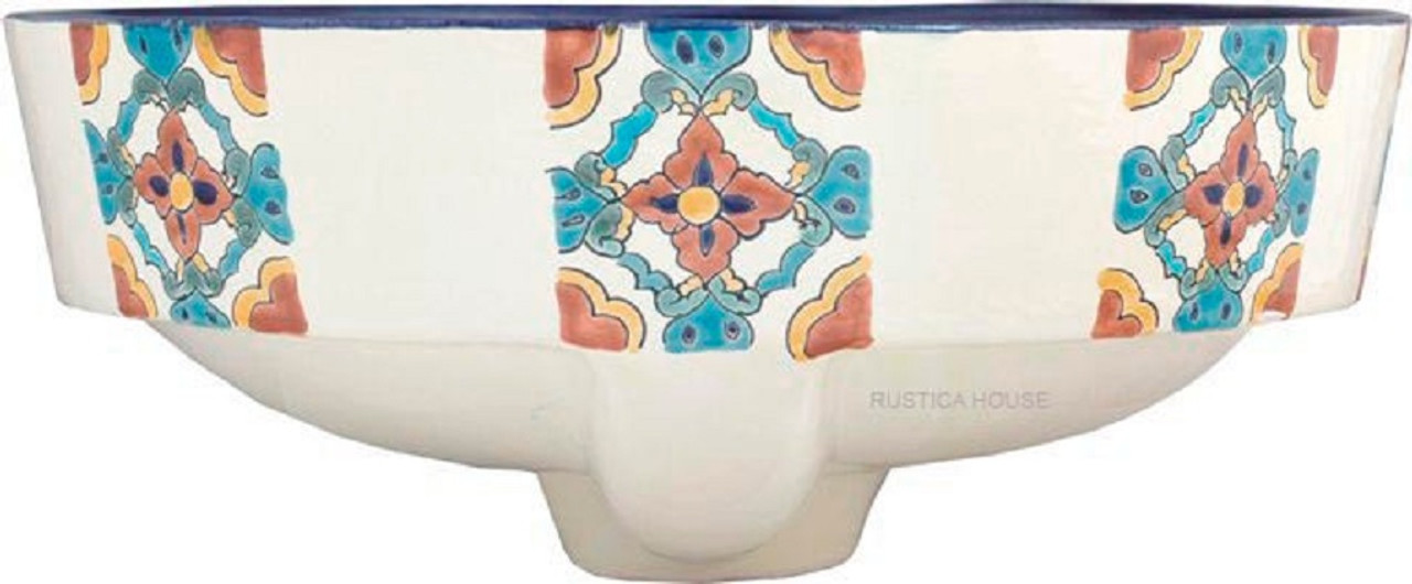 rustic terracotta round above counter bathroom sink
