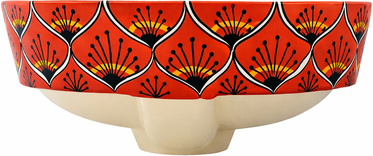 Talavera above counter Mexican bathroom sink mandala design