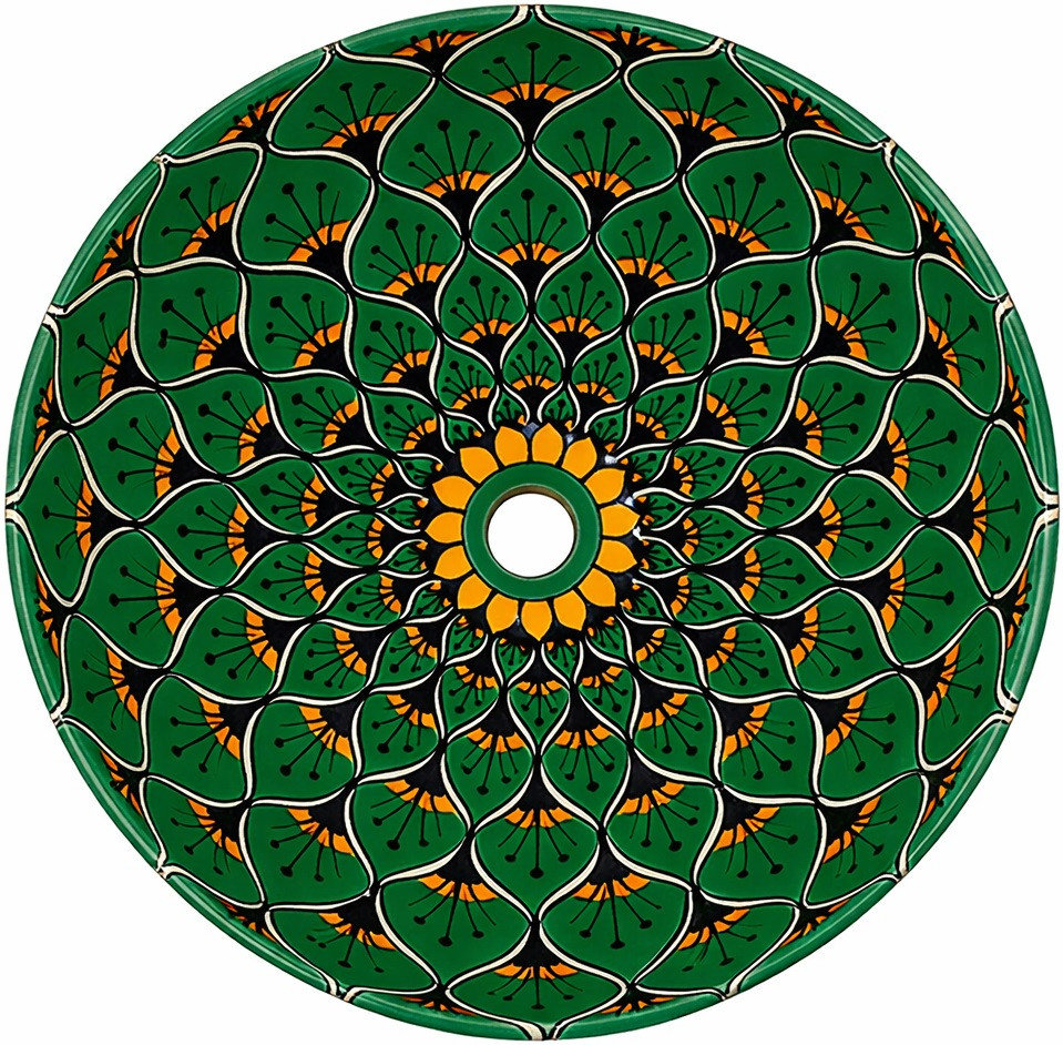 Talavera above counter round drop in vessel sink main image