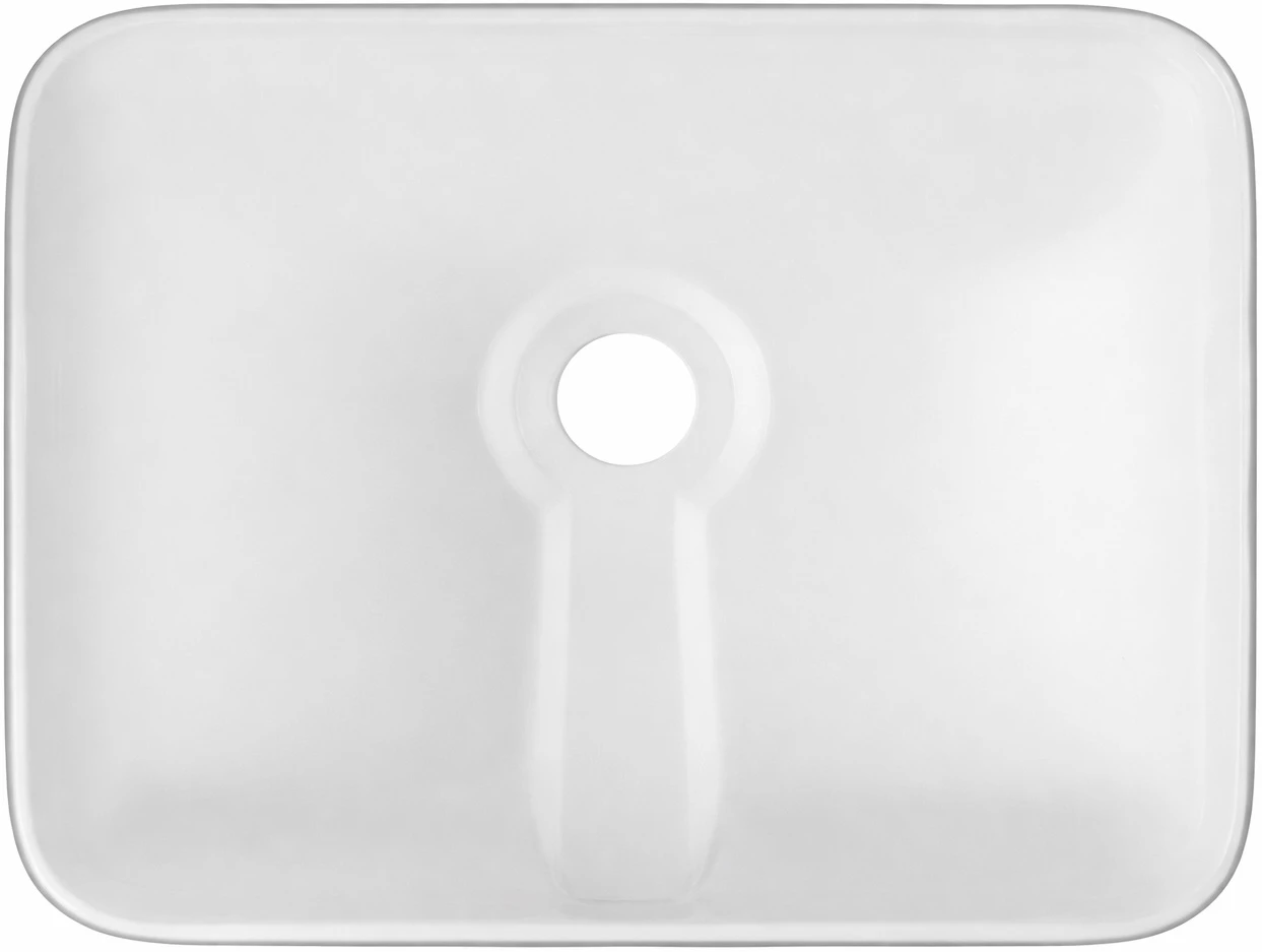 Hand painted rectangular talavera bathroom sink blue floral view from undernigh